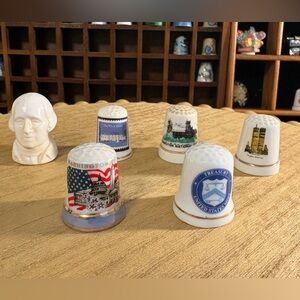 Set of 6 Historical American Thimbles (see details and photos below)